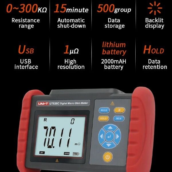 Unit UT620C Dijital Mikro Ohm Metre