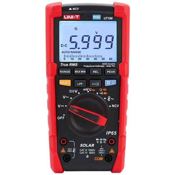 Unit UT196 1700V DC True RMS Profesyonel Solar Dijital Multimetre