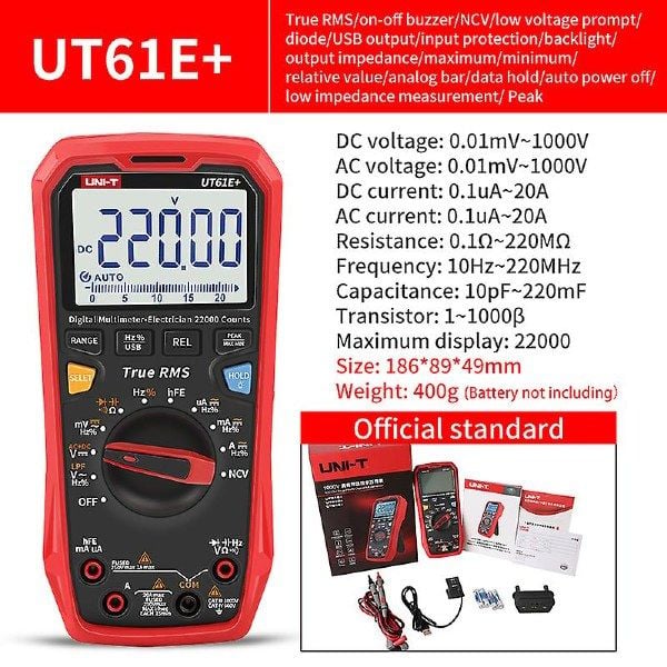 Unit UT61E+ 1000V True RMS Dijital Multimetre