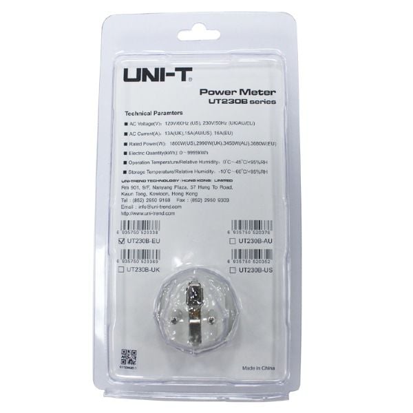 Unit UT230B-EU Priz Tipi Wattmetre