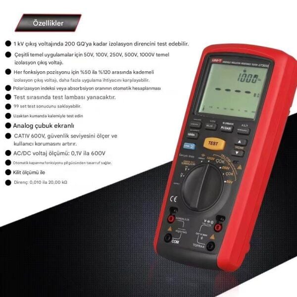 Unit UT505B 0.1nF ~ 500μF İzolasyon Direnç Test Cihazı