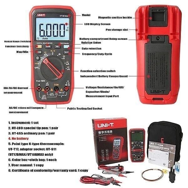 Unit UT18B MAX True RMS Dijital Multimetre