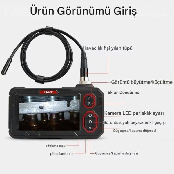 Unit UT667 1M Endüstriyel Boroskop Yılan Kamera