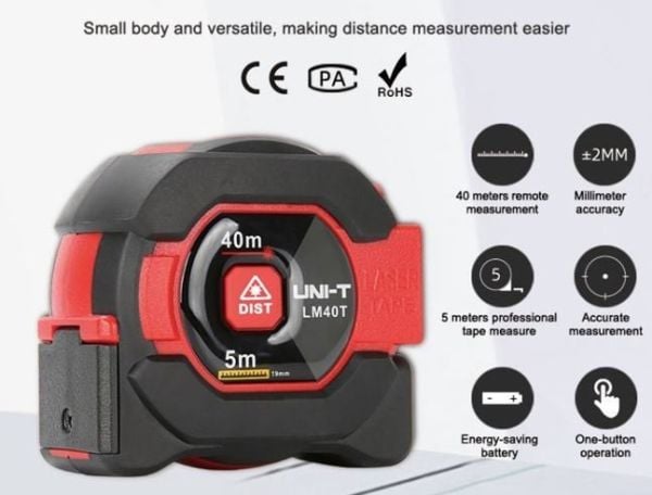 Unit LM40T Lazer Mesafe Ölçer Şerit Metre