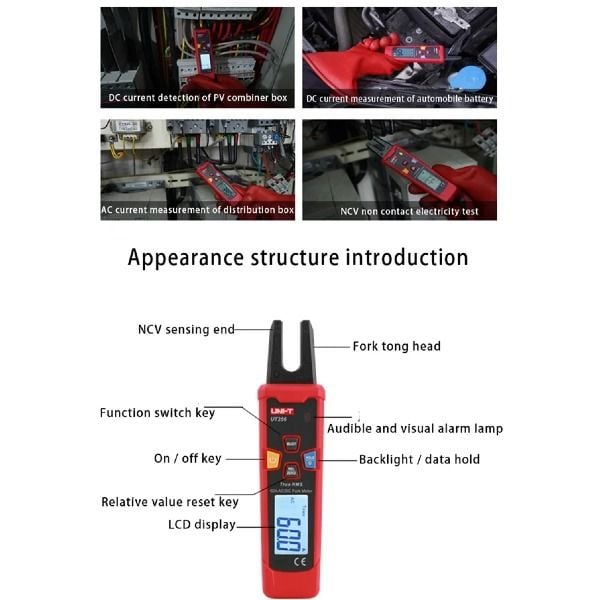 Unit UT256 60A Ac\Dc True RMS Açık Ağızlı Pensampermetre