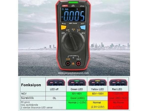 Unit UT123 Led Ekran Otomatik Multimetre
