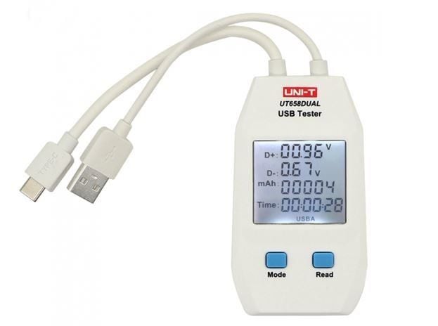 Unit UT658Dual Çift Çıkışlı USB Akım Gerilim Test Cihazı