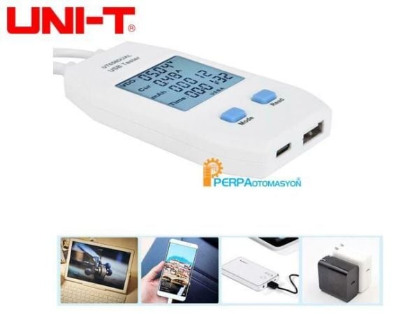 Unit UT658Dual Çift Çıkışlı USB Akım Gerilim Test Cihazı